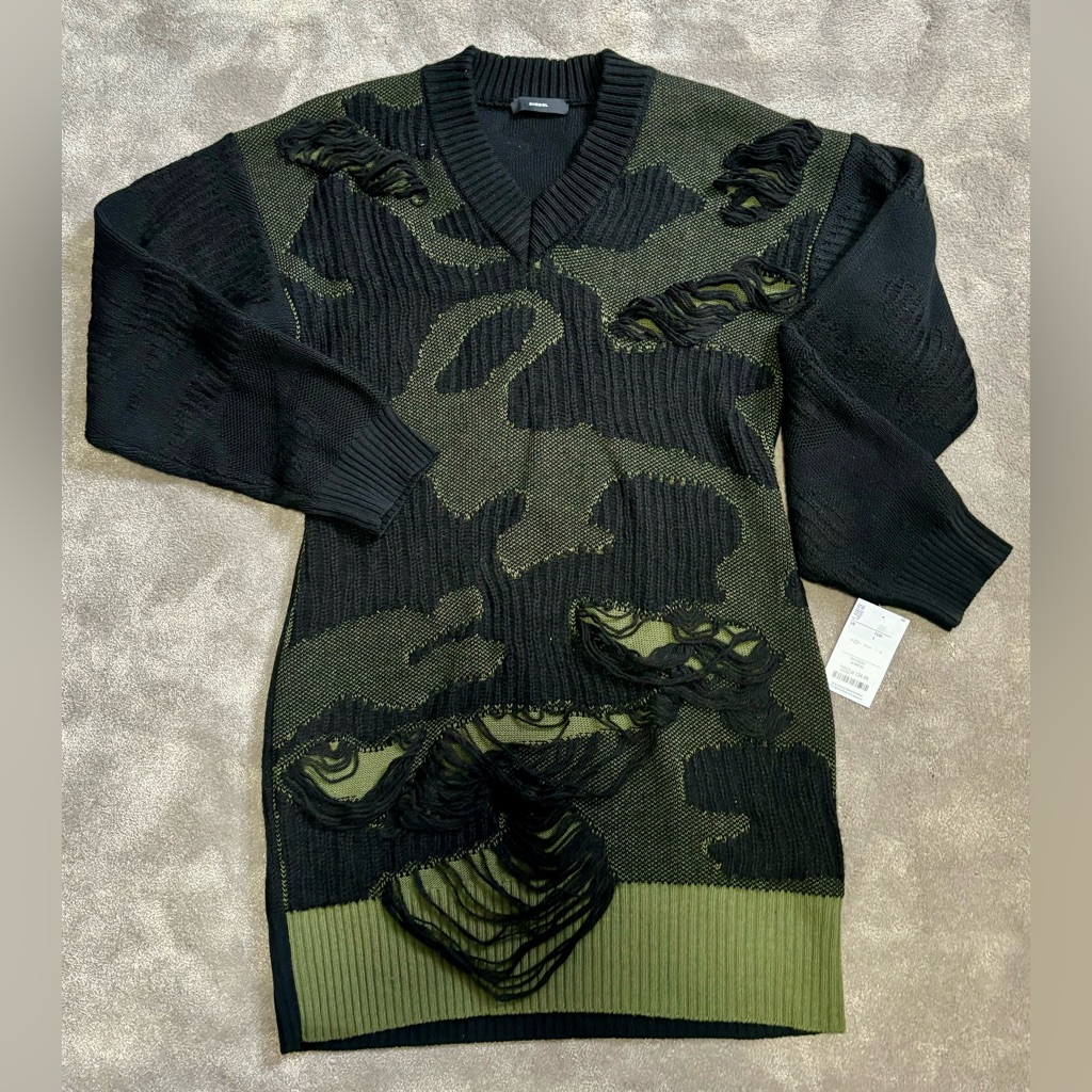 Diesel Distressed Sweater Dress Size S